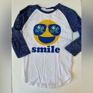 Baseball Style Notre Dame Smile Shirt